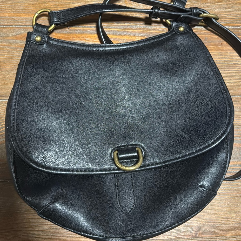 FRYE and CO Black faux Leather Crossbody Bag